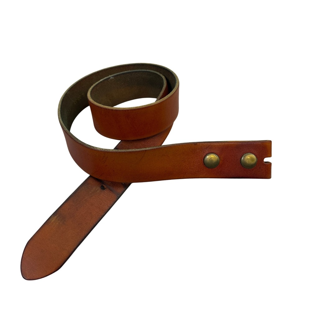 Gelante Belt Mens S Brown Full Grain Leather Snap On No Buckle G2016